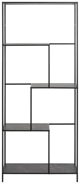 REGÁL, čierna, oceľ, 72/170/32 cm - Online Only drobný nábytok, Online Only