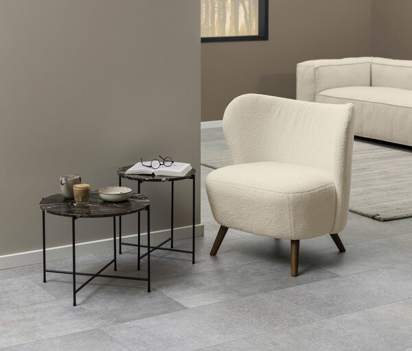 PRÍRUČNÝ STOLÍK, hnedá, tmavohnedá, kameň, 42/42/45 cm - Online Only obývacie izby, Online Only