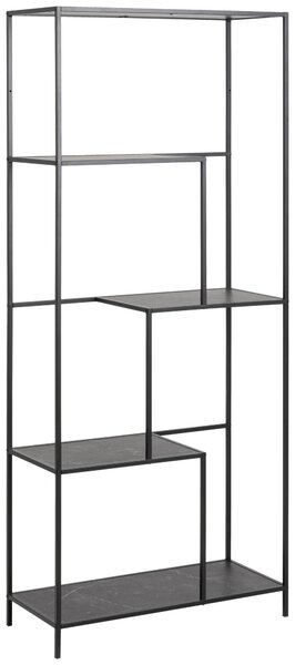 REGÁL, čierna, oceľ, 72/170/32 cm - Online Only drobný nábytok, Online Only