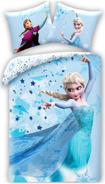 Posteľné obliečky Ľadové kráľovstvo – Frozen - motív Ľadová mágia - 100% bavlna - 70x90 cm + 140x200 cm