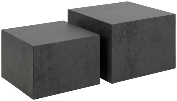 SADA KONFERENČNÝCH STOLÍKOV, čierna, kompozitné drevo, 50/58/50/58/33/40 cm - Stolíky do obývačky, Online Only