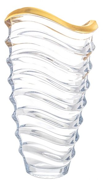 KRIŠTÁĽOVÁ VÁZA BOHEMIA PRESTIGE WAVE MATT GOLD 340MM