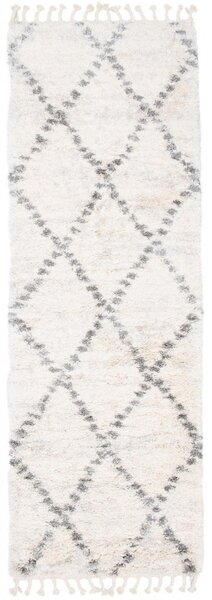 Kusový koberec shaggy Karo krémovo sivý atyp 2 70x200cm