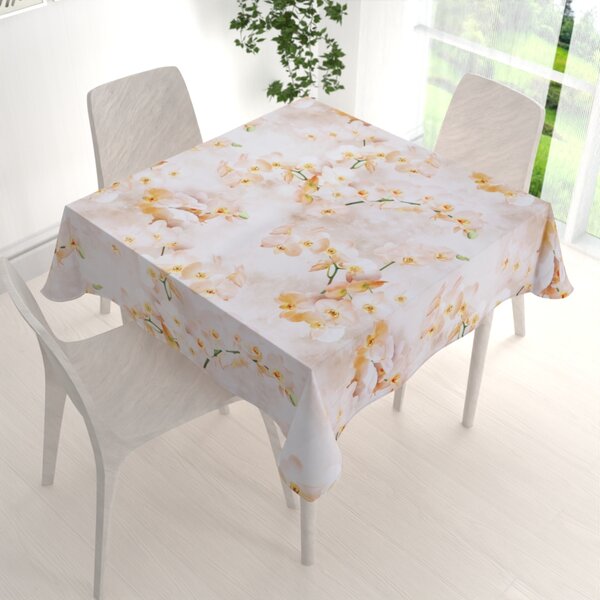 Biante Teflónový štvorcový obrus TF-045 Orchidey na béžovom 40x40 cm