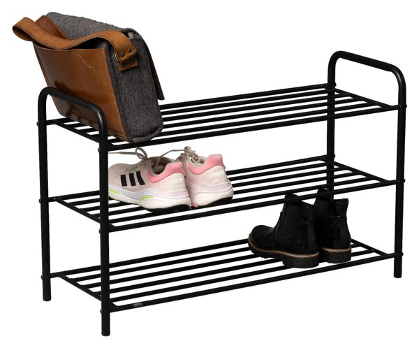 REGÁL NA TOPÁNKY, čierna, 80/51/30 cm Xora - Online Only drobný nábytok, Online Only