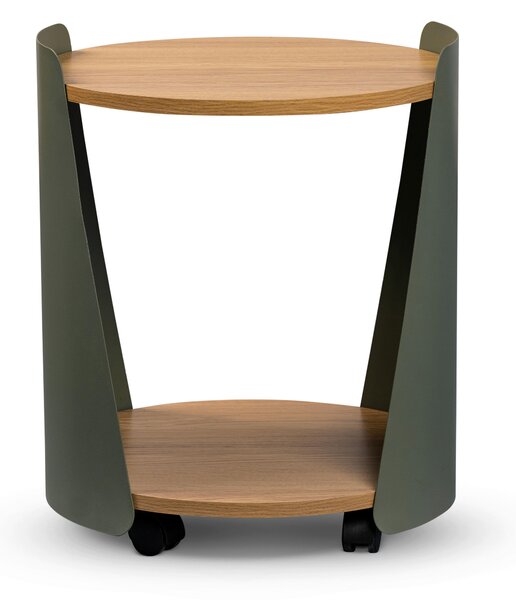 KONFERENČNÝ STOLÍK, zelená, farba duba, kov, kompozitné drevo, 40/40/48 cm Xora - Stolíky do obývačky, Online Only