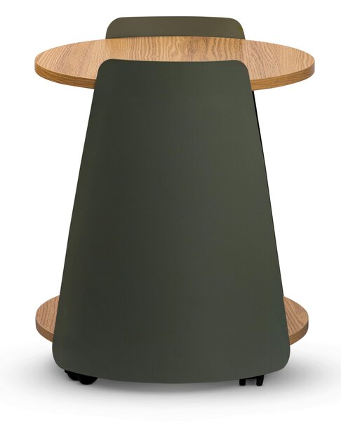 KONFERENČNÝ STOLÍK, zelená, farba duba, kov, kompozitné drevo, 40/40/48 cm Xora - Stolíky do obývačky, Online Only