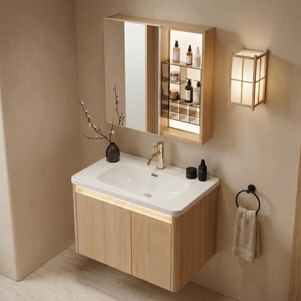 Súprava kúpeľňového nábytku s umývadlom Sora DE07-70 Oak 70CM