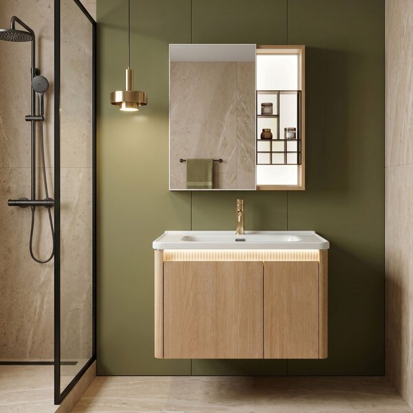 Súprava kúpeľňového nábytku s umývadlom Sora DE07-70 Oak 70CM