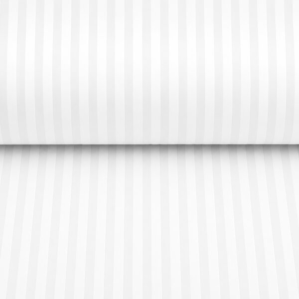 Damašek Atlas Grádl biely - pásiky 8 mm DM-015 - metráž šírka 150 cm