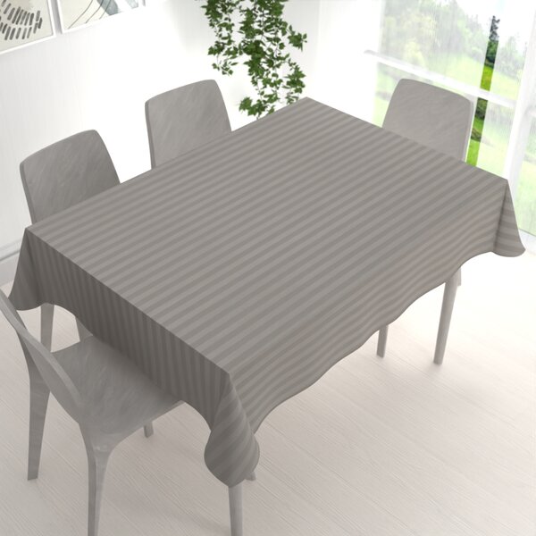 Biante Damaškový obdĺžnikový obrus Atlas Grádl DM-019 Hnedosivý - pásiky 2 cm 50x100 cm