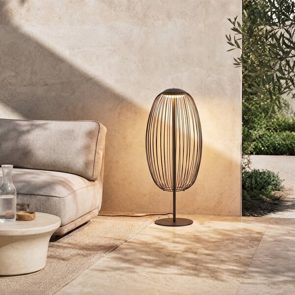 Lucande Vonkajšia stojaca LED lampa Richi, čierna, výška 90 cm, IP44, Čierna, kov, Moderný, Stojaca lampa