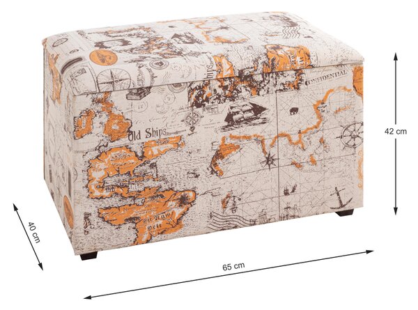 LAVICA S ÚLOŽNÝM PRIESTOROM, textil, kompozitné drevo, 65/42/40 cm Carryhome - Kreslá, Online Only