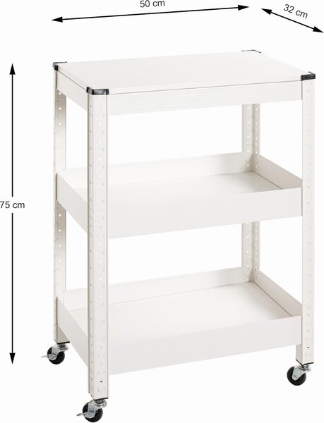 SERVÍROVACÍ VOZÍK, biela, 50/32/75 cm - Barový nábytok, Online Only