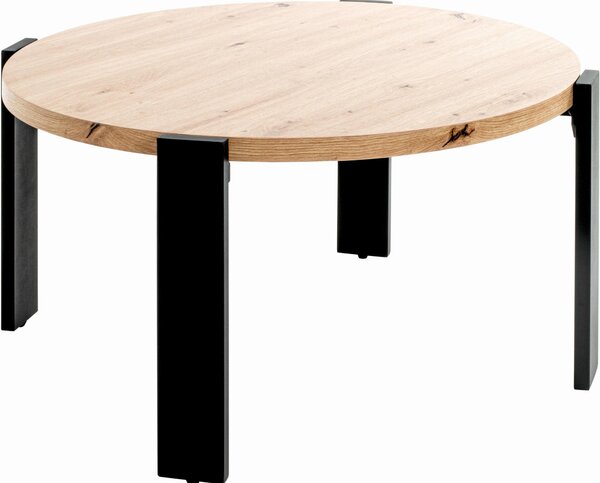 KONFERENČNÝ STOLÍK, farba duba, kov, kompozitné drevo, 75/75/42 cm - Stolíky do obývačky, Online Only