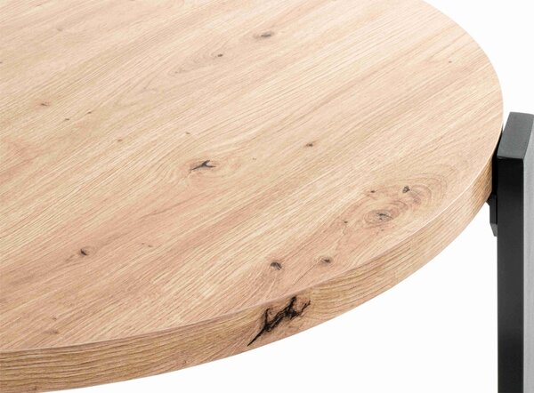 KONFERENČNÝ STOLÍK, farba duba, kov, kompozitné drevo, 75/75/42 cm - Stolíky do obývačky, Online Only