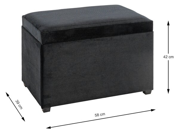 LAVICA S ÚLOŽNÝM PRIESTOROM, textil, kompozitné drevo, 58/42/39 cm - Kreslá, Online Only