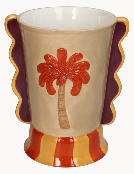 Ručne maľovaná dekoračná váza Palm Tree, V 22 cm