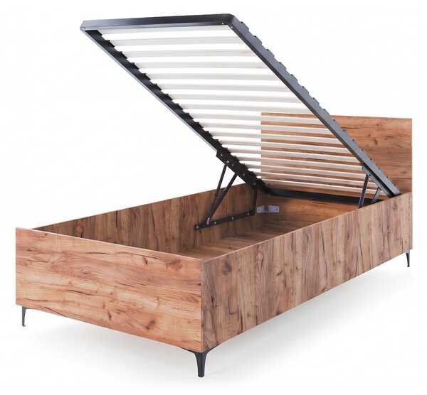 Jednolôžková posteľ s úložným priestorom Ribeiro 90x200 - dub craft