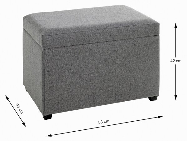 LAVICA S ÚLOŽNÝM PRIESTOROM, textil, kompozitné drevo, 58/42/39 cm - Kreslá, Online Only