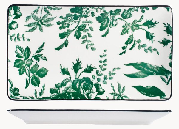Obdĺžnikové porcelánové raňajkové taniere Margaret, 6 ks