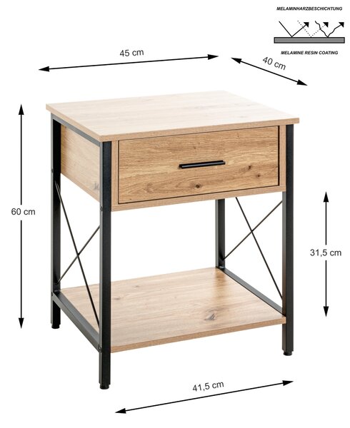 PRÍRUČNÝ STOLÍK, čierna, farba duba - Stolíky do obývačky, Online Only