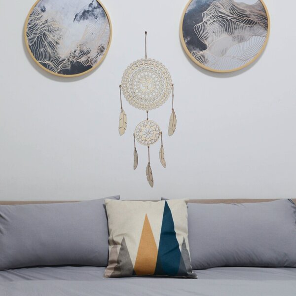 Drevený lapač snov OM Mandala - Boho dekorácia na stenu I SENTOP PR0001