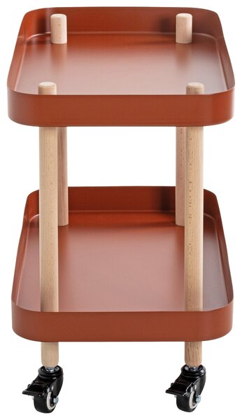 SERVÍROVACÍ VOZÍK, prírodná farba, červená, farba buka, 50/30/47 cm - Barový nábytok, Online Only