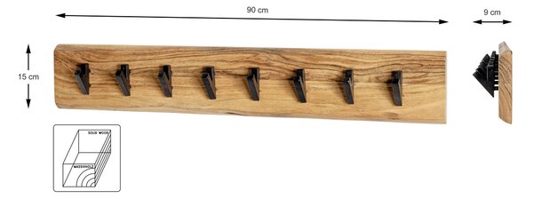 NÁSTENNÝ VEŠIAK, 90/15/9 cm - Online Only drobný nábytok, Online Only
