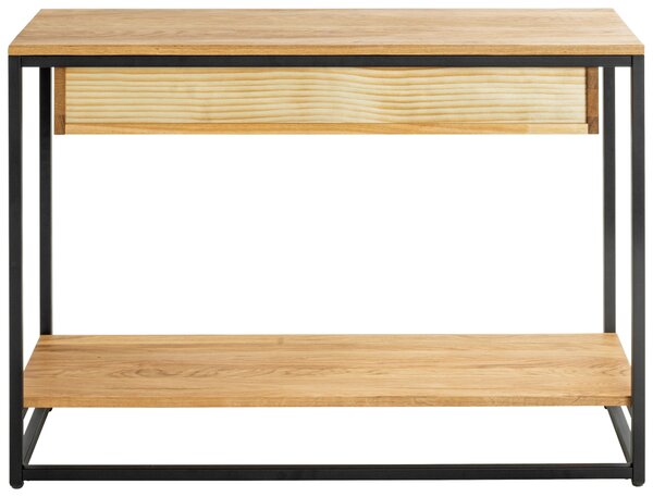 KONZOLOVÝ STOLÍK, čierna, farba duba, drevo, kov, 100/35/75 cm - Online Only obývacie izby, Online Only