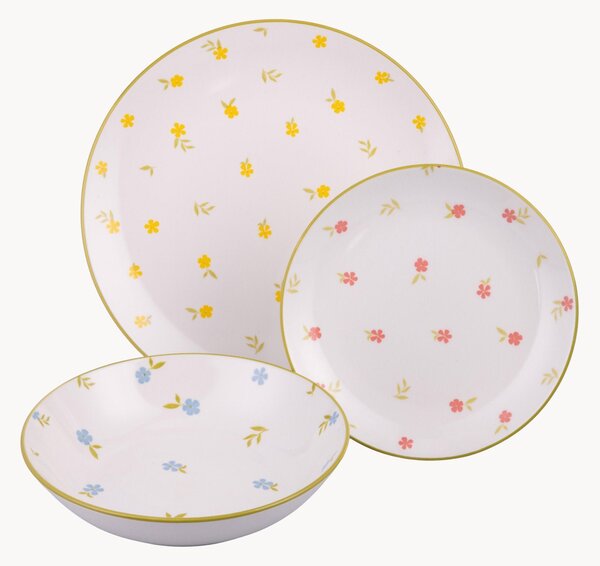 Porcelánová súprava riadu Botanical, 6 osôb, 18 ks