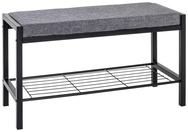LAVICA NA TOPÁNKY, sivá, čierna, 80/48/32 cm - Online Only drobný nábytok, Online Only