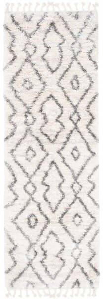 Kusový koberec shaggy Daren krémovo sivý atyp 60x200cm