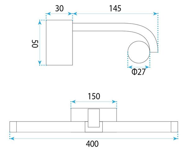 Toolight Toolight, LED nástenné svietidlo 40cm, 9W, 4000K, 1000lm, APP1883-1W, zlatá lesklá, OSW-66038
