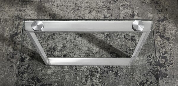 KONFERENČNÝ STOLÍK, farba ušľachtilej ocele, kov, sklo, 120/60/40 cm - Stolíky do obývačky, Online Only