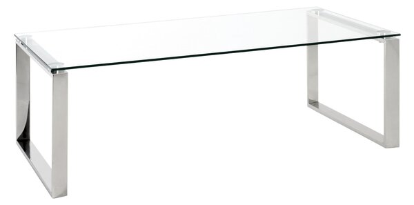 KONFERENČNÝ STOLÍK, farba ušľachtilej ocele, kov, sklo, 120/60/40 cm - Stolíky do obývačky, Online Only