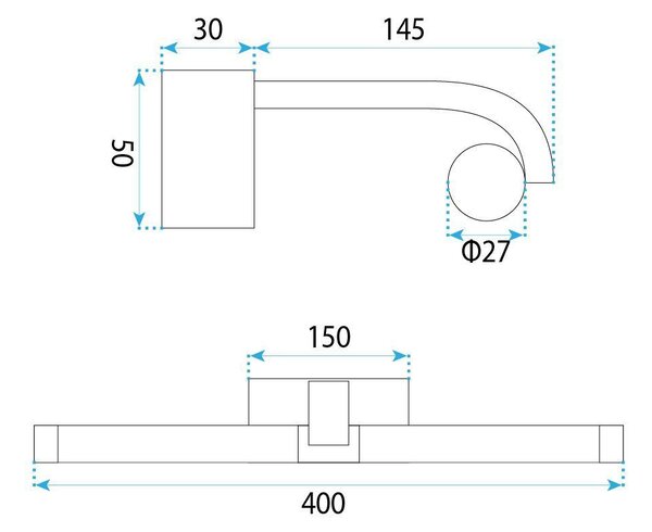 Toolight Toolight, LED nástenné svietidlo 40cm, 9W, 4000K, 1000lm, APP1887-1W, čierna matná, OSW-66042