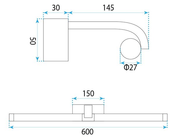 Toolight Toolight, LED nástenné svietidlo 60cm, 13W, 4000K, 1000lm, APP1888-1W, čierna matná, OSW-66043