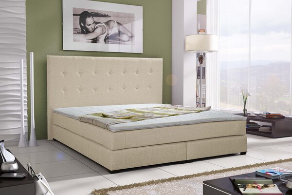 Kontinentálna posteľ 180 cm Caserta (biela) (s matracmi). Vlastná spoľahlivá doprava až k Vám domov. 616180