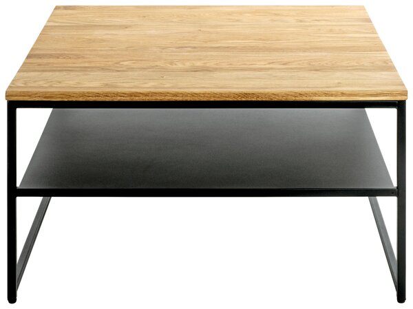 KONFERENČNÝ STOLÍK, čierna, farba duba, drevo, kov, 70/70/40 cm - Stolíky do obývačky, Online Only