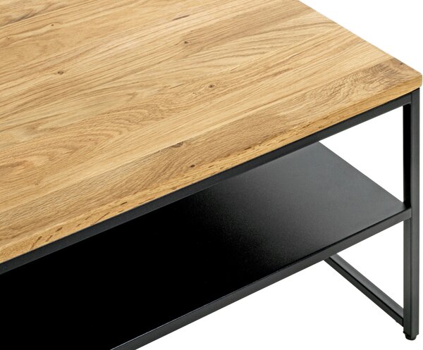 KONFERENČNÝ STOLÍK, čierna, farba duba, drevo, kov, 70/70/40 cm - Stolíky do obývačky, Online Only