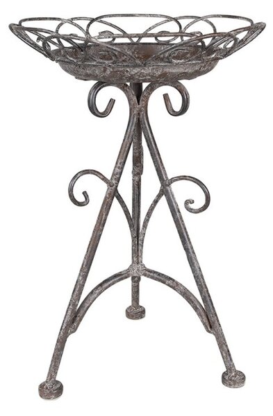 Šedý antik kovový stolík na kvety Frenchia - Ø 22*32 cm - Clayre & Eef