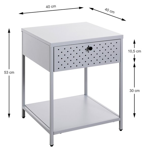 NOČNÝ STOLÍK, sivá, 40/53/40 cm - Predsieňové programy, Online Only