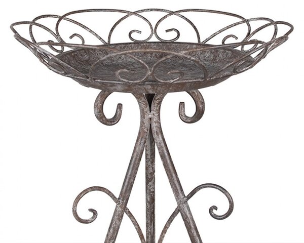 Šedý antik kovový stolík na kvety Frenchia - Ø 22*32 cm - Clayre & Eef
