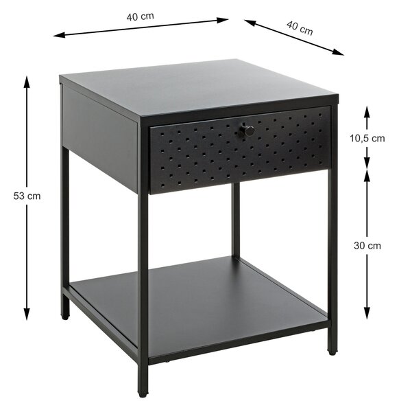NOČNÝ STOLÍK, čierna, 40/53/40 cm - Predsieňové programy, Online Only