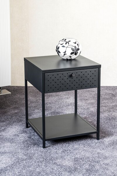 NOČNÝ STOLÍK, čierna, 40/53/40 cm - Predsieňové programy, Online Only