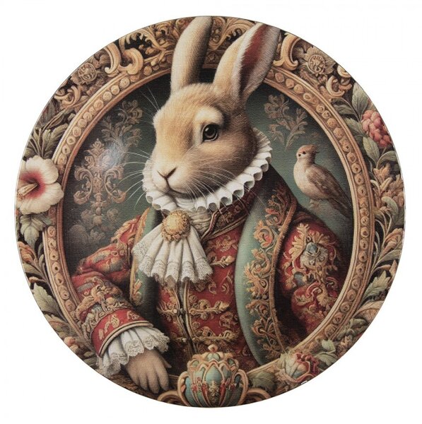 Servírovací umelý tanier Victorian Gentleman Rabbit - Ø 40*1 cm - Clayre & Eef