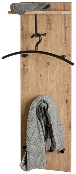 VEŠIAKOVÝ PANEL, čierna, farba duba, 30/100/20 cm - Vešiakové steny, Online Only
