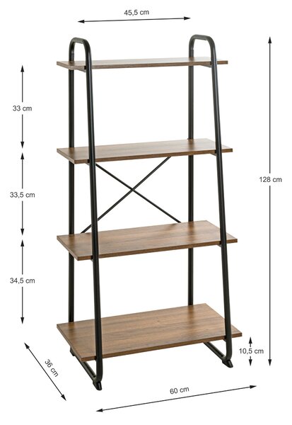 REGÁL, čierna, farba duba, 60/128/36 cm Carryhome - Online Only drobný nábytok, Online Only