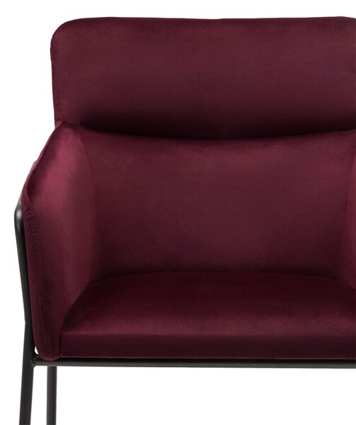Bordové dizajnové jedálenské kreslo HELSINKI VELVET